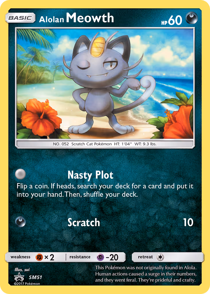 Alolan Meowth SM51 Pokemon card