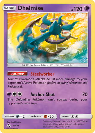 Dhelmise SM53 Pokemon card