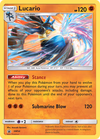 Lucario SM54 Pokemon card