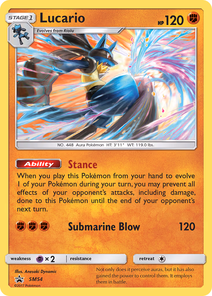 Lucario SM54 Pokemon card