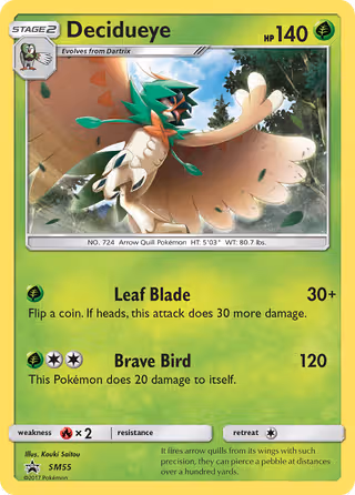 Decidueye SM55 Pokemon card