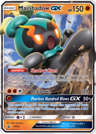 Marshadow GX SM59 Pokemon card