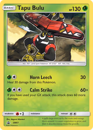 Tapu Bulu SM61 Pokemon card