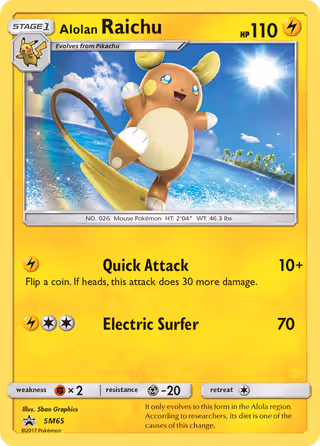 Alolan Raichu SM65 Pokemon card