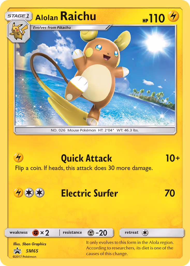 Alolan Raichu SM65 Pokemon card