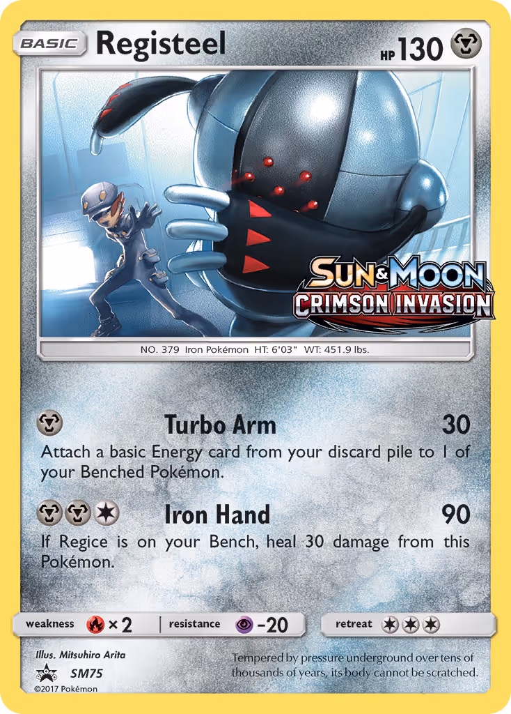 Registeel SM75 Pokemon card