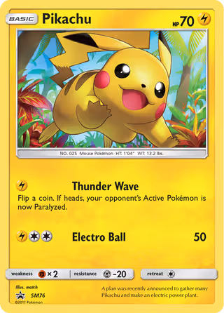 Pikachu SM76 Pokemon card