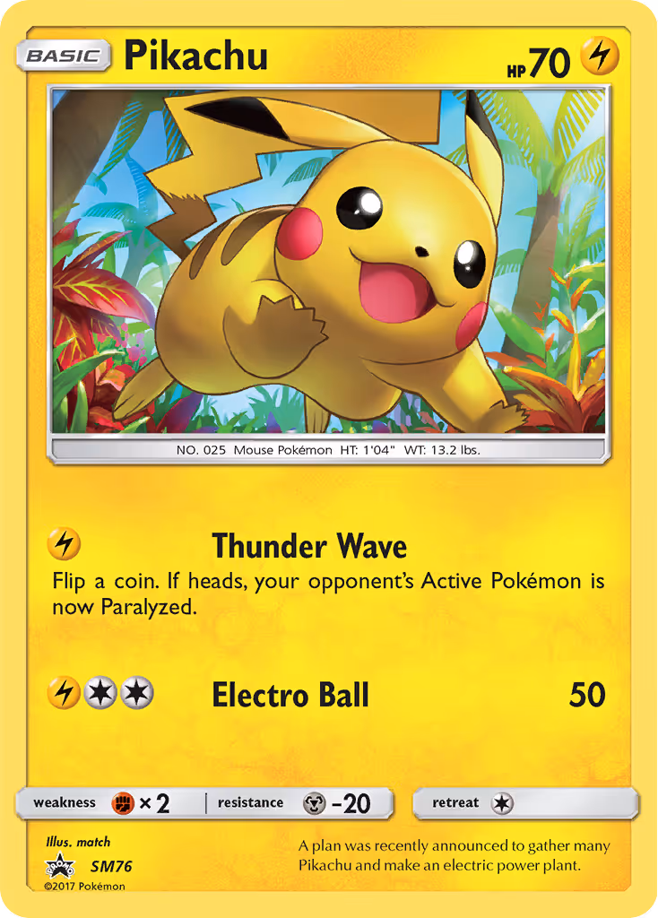 Pikachu SM76 Pokemon card