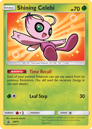 Shining Celebi SM79 Pokemon card