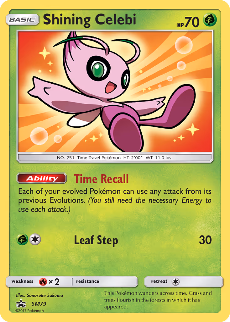 Shining Celebi SM79 Pokemon card