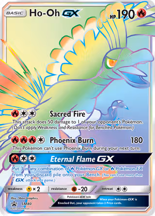 Ho-Oh GX SM80 Pokemon card