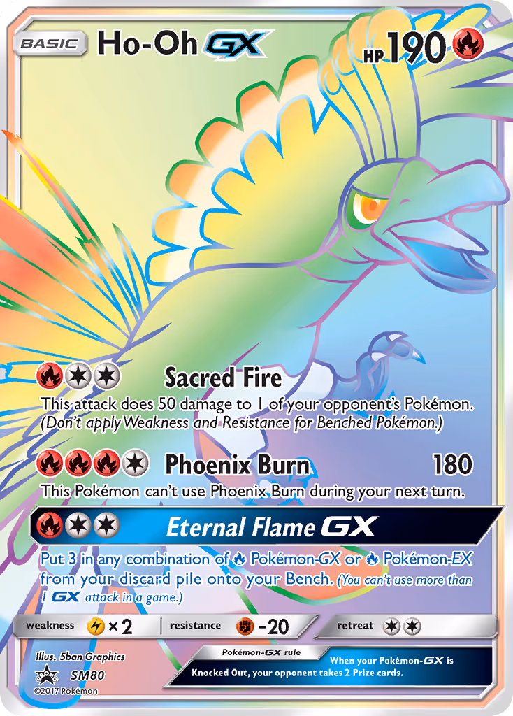 Ho-Oh GX SM80 Pokemon card