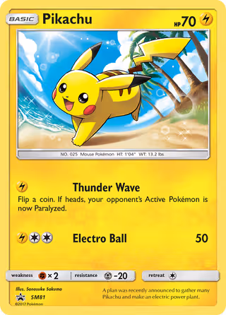 Pikachu SM81 Pokemon card