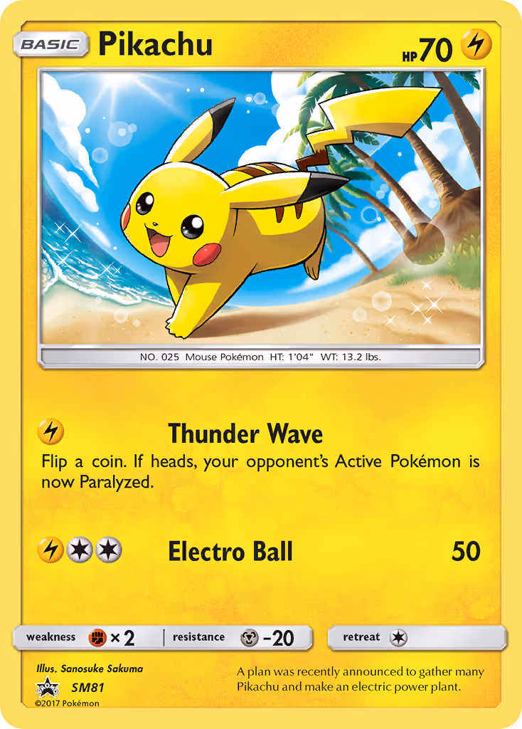 Pikachu SM81 Pokemon card