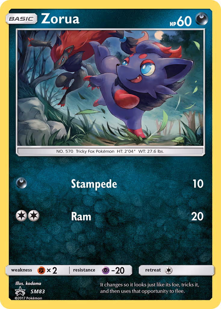 Zorua SM83 Pokemon card