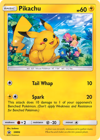 Pikachu SM86 Pokemon card