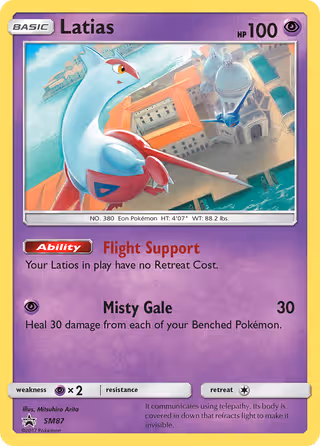 Latias SM87 Pokemon card