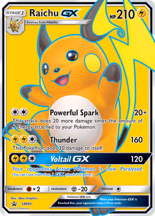 Raichu GX SM90 Pokemon card