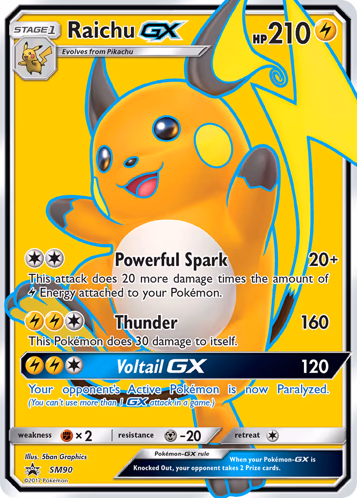 Raichu GX SM90 Pokemon card
