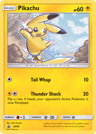 Pikachu SM98 Pokemon card