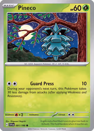 Pineco 1/198 Pokemon card