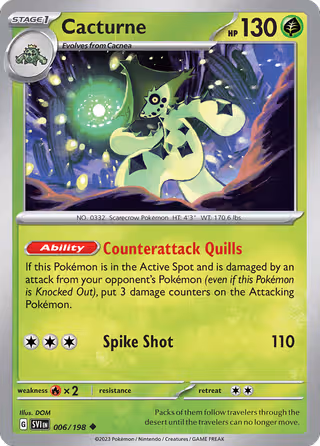 Cacturne 6/198 Pokemon card