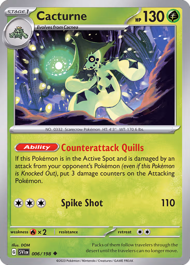 Cacturne 6/198 Pokemon card