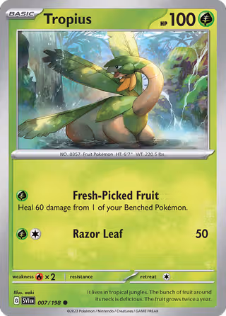 Tropius 7/198 Pokemon card