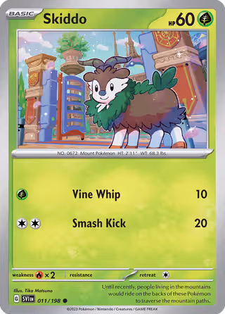 Skiddo 11/198 Pokemon card