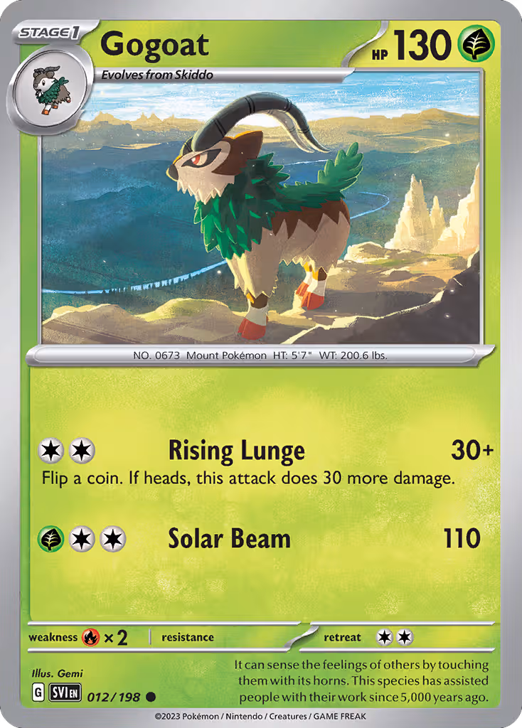 Gogoat 12/198 Pokemon card