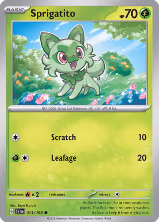 Sprigatito 13/198 Pokemon card