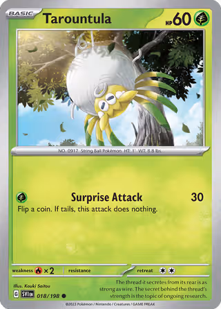 Tarountula 18/198 Pokemon card