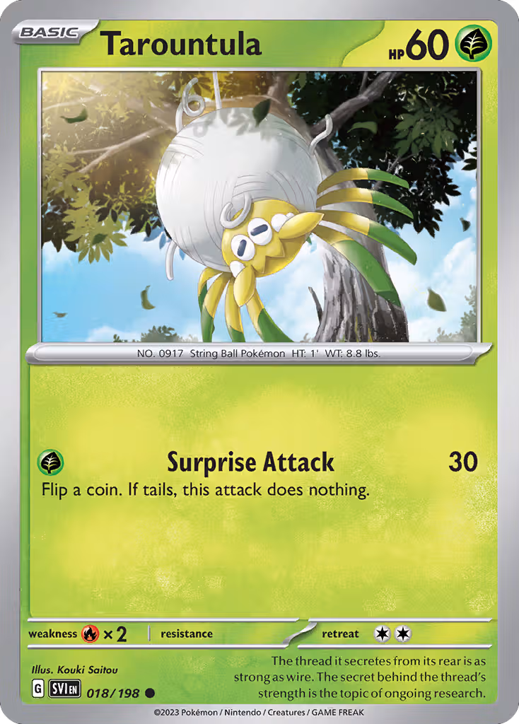 Tarountula 18/198 Pokemon card