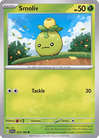 Smoliv 20/198 Pokemon card