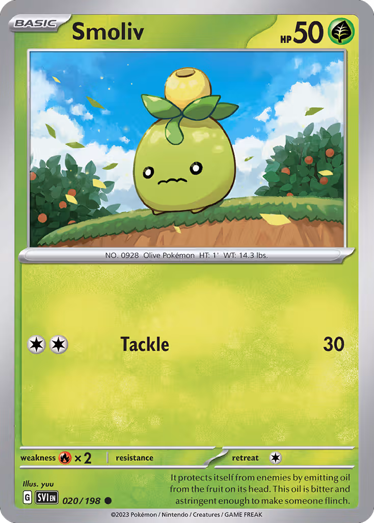 Smoliv 20/198 Pokemon card