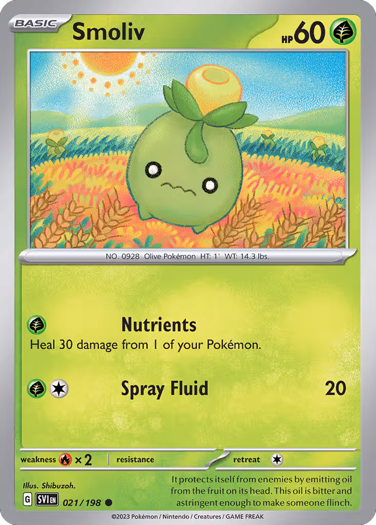Smoliv 21/198 Pokemon card