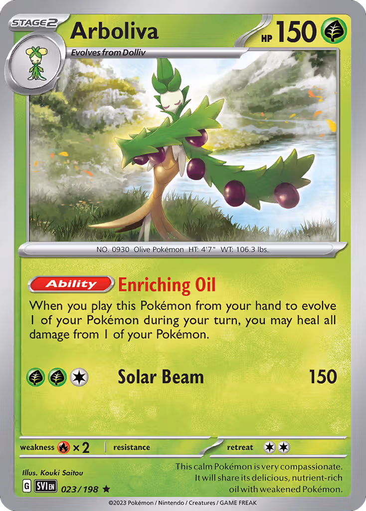 Arboliva 23/198 Pokemon card