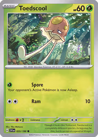 Toedscool 25/198 Pokemon card