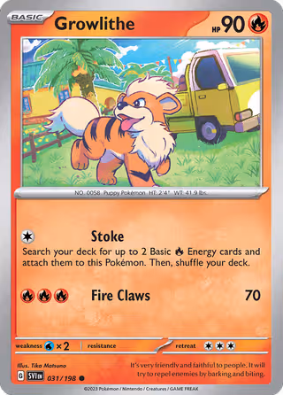 Growlithe 31/198 Pokemon card