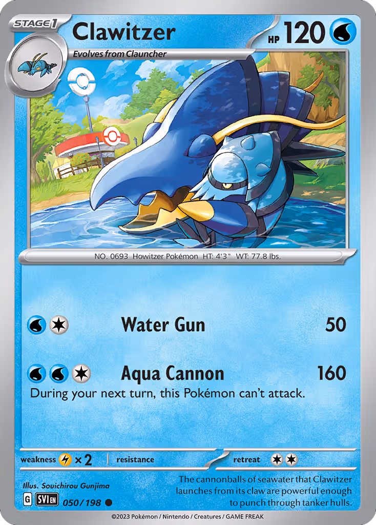 Clawitzer 50/198 Pokemon card