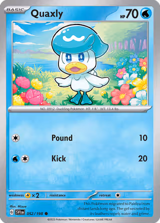 Quaxly 52/198 Pokemon card