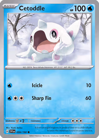 Cetoddle 59/198 Pokemon card