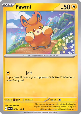 Pawmi 73/198 Pokemon card