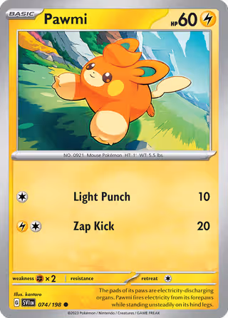 Pawmi 74/198 Pokemon card