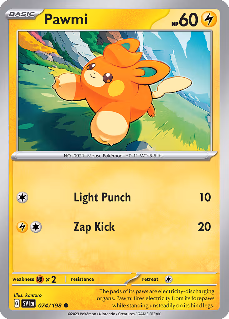 Pawmi 74/198 Pokemon card