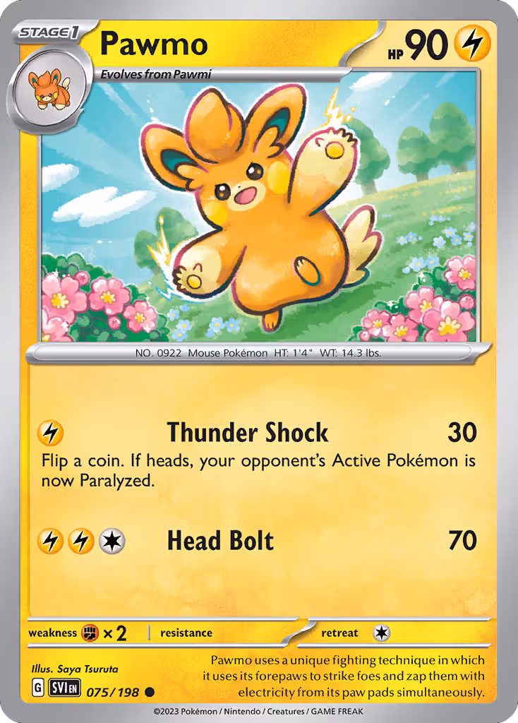 Pawmo 75/198 Pokemon card