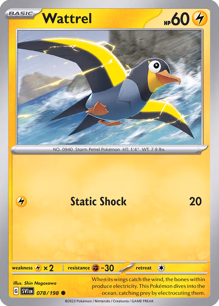 Wattrel 78/198 Pokemon card