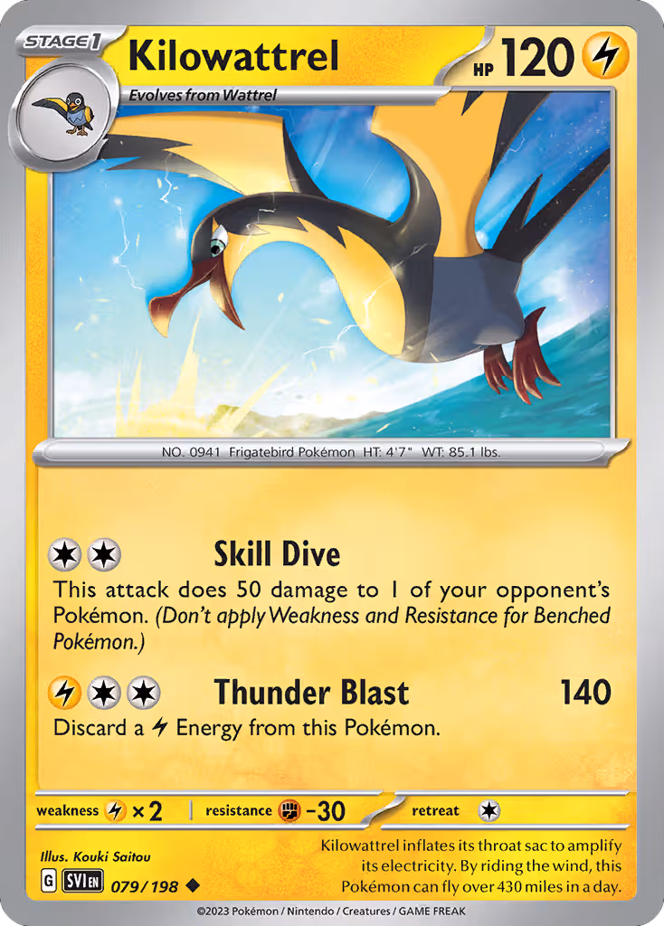 Kilowattrel 79/198 Pokemon card