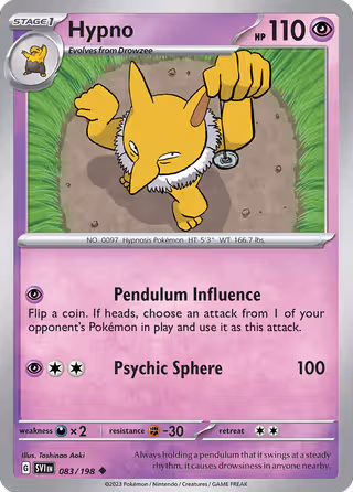 Hypno 83/198 Pokemon card