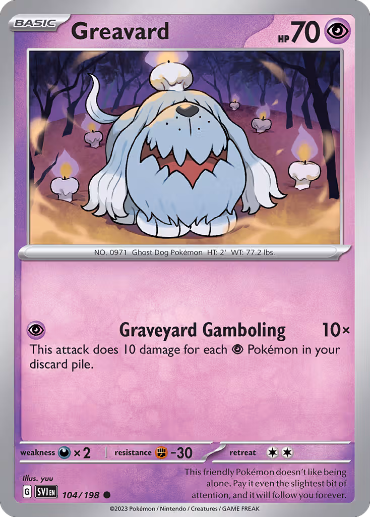 Greavard 104/198 Pokemon card